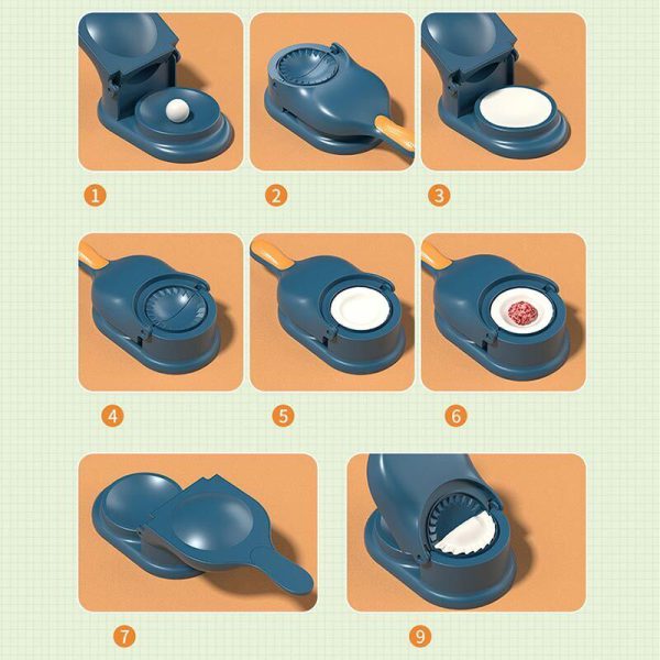 2-in-1 Dumpling Wrapper Tool Food Grade Manual Dumpling Wrapper Mold Labor-saving Baking Pastry Home Kitchen Gadget (random Color)(without Box )