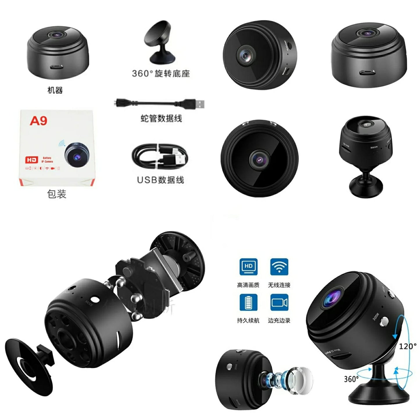 A9 Mini WiFi Camera – 1080P HD | Night Vision | Motion Detection| Free Delivery